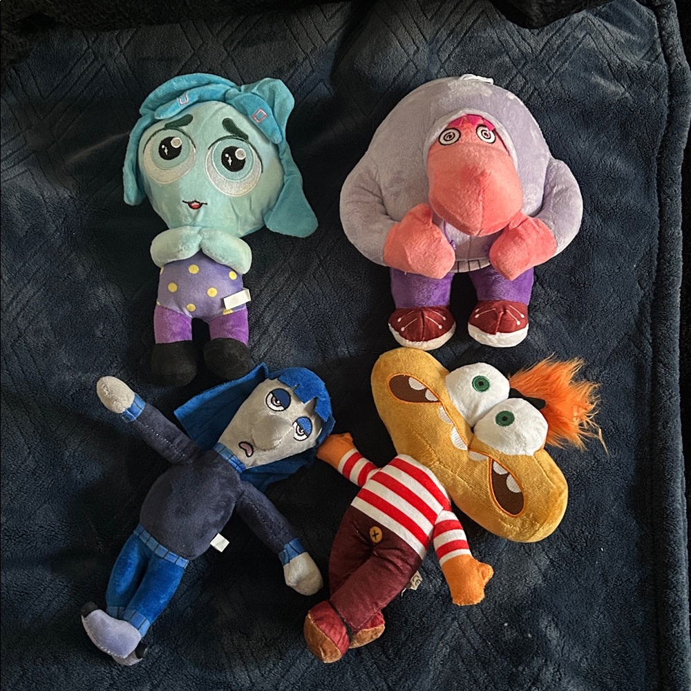 4Pcs Inside Out 2 Plushies- Ennui, Fear, Envy, Embarrassment Soft Stuffed Toys